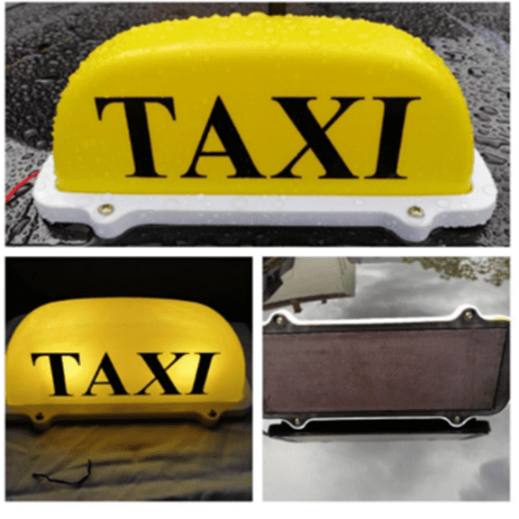 12V LED Magnetic Taxi Sign Roof Car Super Bright Light Lamp Cigar Lighter Yellow