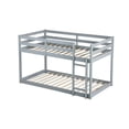 thumbnail image 6 of Jopath Twin over Twin Floor Bunk Bed with Ladder, Solid Rubber Wooden Upper and Bottom Bed Platforms crafted with Strengthened Slats for Boys Girls Grey, 6 of 9