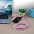 thumbnail image 2 of Merkury Innovations High Speed Charge + Sync USB-A to USB-C 6 FT.Fabric Cable Pink, 2 of 5