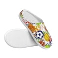 thumbnail image 3 of Lsque Balls Pattern Womens Comfort Cotton on Scuff With Memory Foam and Anti-skid Sole Slipper-35/36, 3 of 7