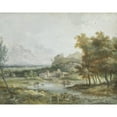 thumbnail image 2 of Louis Gabriel Moreau 24x20 Gold Ornate Framed and Double Matted Museum Art Print Titled - Italian Landscape with a Boating Party, 2 of 4