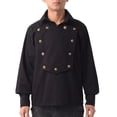 thumbnail image 2 of BLESSUME Medieval Men Shirt Steampunk Brushed Twill Bib Shirt Western Cowboy Tops Engineer Shirt, 2 of 2
