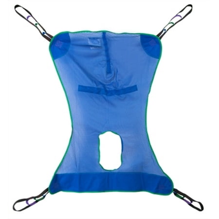 Patient Support - Mesh Full Body Commode Sling, Patient Lift Sling with Commode Opening, Large Size, 4 or 6 Points, Without Head Support