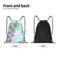 thumbnail image 5 of Easygdp Dragonfly Floral Drawstring Backpack, Beach Sackpack, Travel Sackpack Lightweight for Sports, Gym, Travel, Swimming - Small, 5 of 9