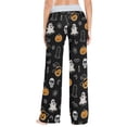 thumbnail image 4 of Pantalones de pijama Anyangquji Halloween Bat Ghost Pumpkin para mujer, 4 of 6