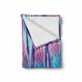thumbnail image 2 of Ethnic Soft Flannel Fleece Throw Blanket, Close up of Vertical Gradient Tie Dye Effect Hippie Alter Life Retro Artwork Print, Cozy Plush for Indoor and Outdoor Use, 50" x 60", Blue Pink, by Ambesonne, 2 of 6