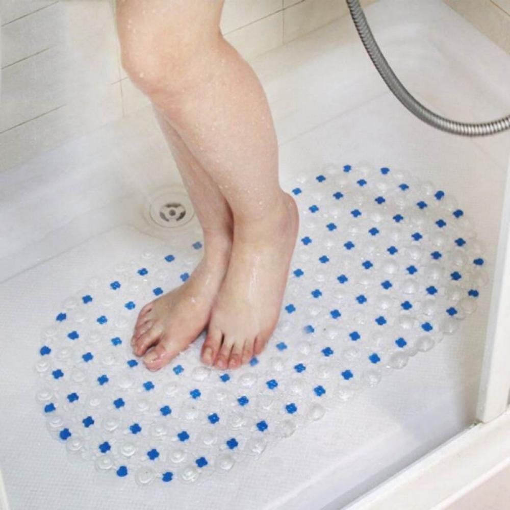 Semfri PVC Loofah Bath Mat Quick Drying Shower Stall Mat Non Slip