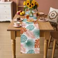 thumbnail image 4 of Table Runners 120 Inches Long Dress Scarves, Turquoise Orange Palm Leaves Farmhouse Coffee/Dining/Kitchen Table Decor Table Runner for Living Room, Tropical Botanical Summer 13x120 Inch, 4 of 9