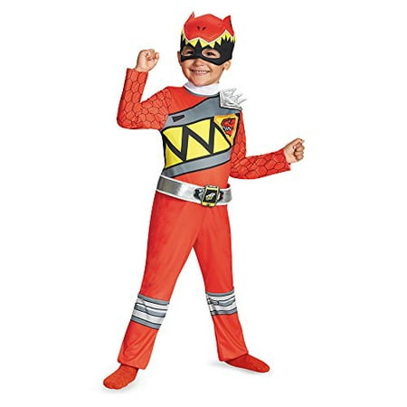 Disguise Red Ranger Dino Charge Toddler Classic Costume, Medium (3T-4T)