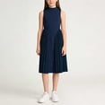 thumbnail image 4 of Levmjia Girls Dress 8 - 13 Years Sleeveless Round Neck Solid Color Casual Comfortable Kids Dress Pure Color Middle School Girls A - line Pleated Back to School Outfit for Tween Girls, 4 of 6