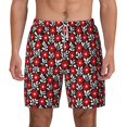 thumbnail image 2 of Goofa Red Floral Printed Men's Swim Trunks Board Shorts Quick Dry Mens Swimming Trunks with Compression Liner,Breathable Fit Hawaii Beach Shorts-Medium, 2 of 9
