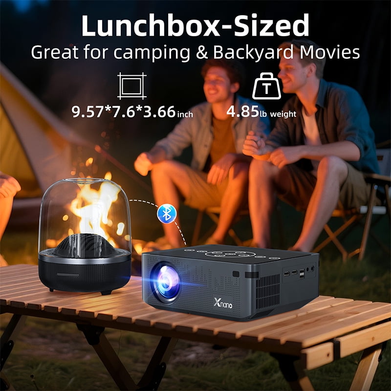 Xnano Projector with WiFi and Bluetooth Native 1080p 8K Decording Supported 12000LM Movie Projector Home Theater Outdoor