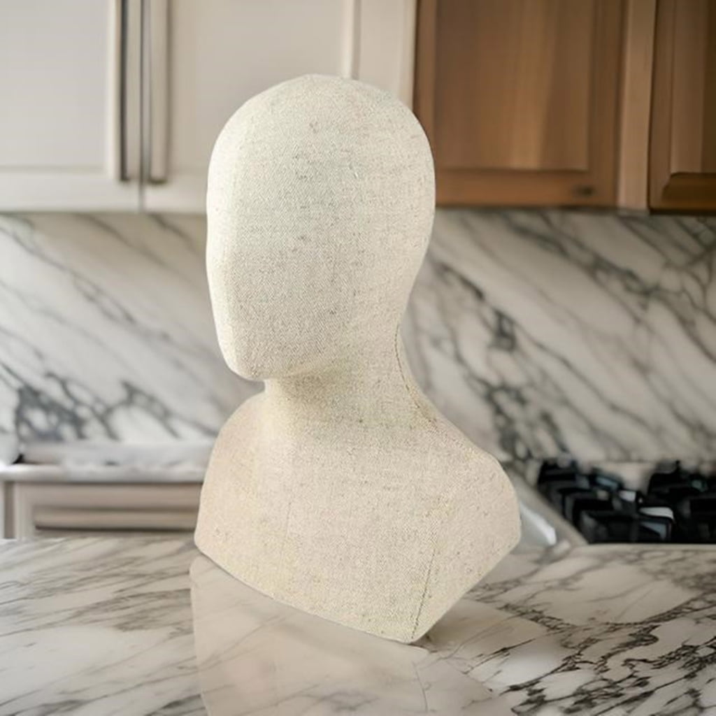 Tizuqe Professional Hat and Wigs Store Display Mannequin Head with Wood Grains Effect