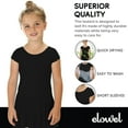 thumbnail image 4 of Elowel Girls Leotard Toddlers Short Sleeve Skirted Dress for Gymnastics Dance Ballet Black Size 12-14, 4 of 7