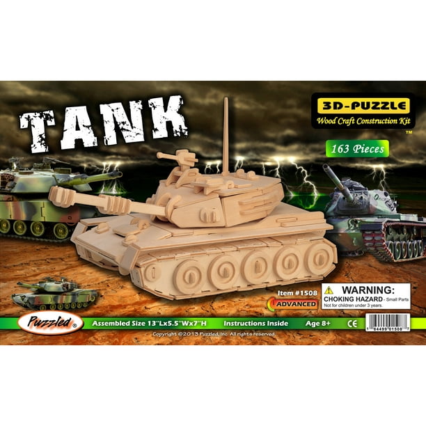 Puzzled Tank Wooden 3D Puzzle Construction Kit - Walmart ...