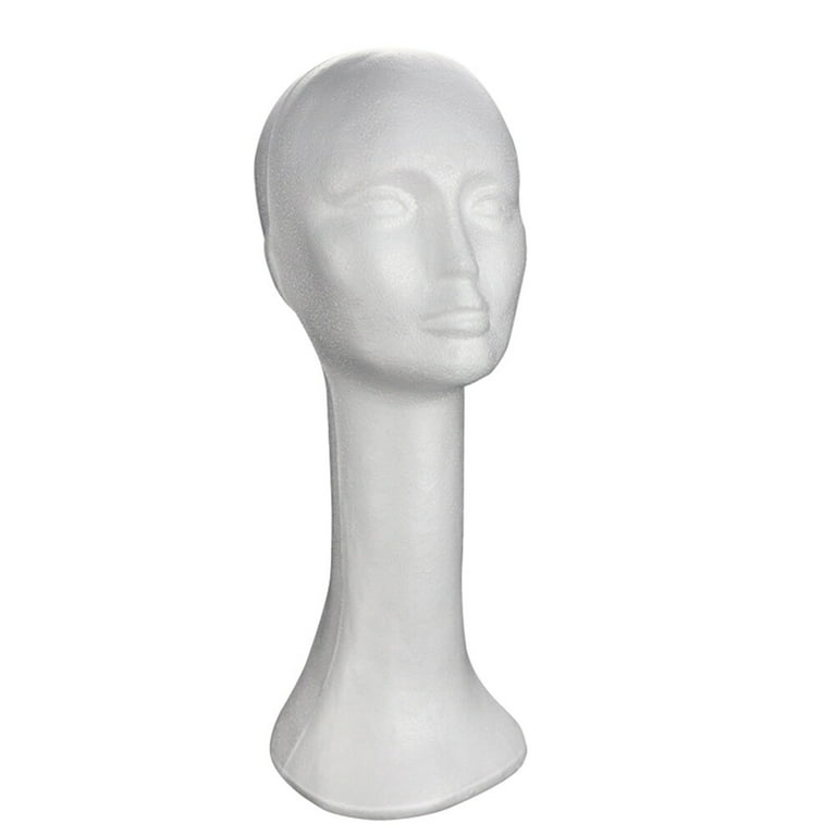 Wig Head Tall Female Foams Mannequin Head Display Model Head for Hats, Size: 52X45CM