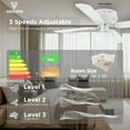 thumbnail image 4 of Ventilador de Techo Empotrado de 42" Ventilador de Techo Tradicional Blanco Mate con Cadena de Luz y Tracción - Diseño de Perfil Bajo - Uso en Interiores O Exteriores, 4 of 7