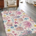 thumbnail image 2 of Beach Coastal Area Rugs 4'x6', Washable Small Throw Rugs for Office Bathroom, Summer Nautical Shell Starfish Coral Rustic Indoor Outdoor Rug Non-Slip Low Pile Carpet Runner Reversible Floor Mats, 2 of 8