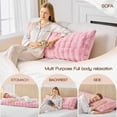 thumbnail image 4 of Faux Fur Fluffy Body Pillow for Adults - Firm Body Pillow Insert with Shredded Blue Memory Foam, Adjustable Height, Soft Support for Side Sleeping, Pregnant Women, Washable, 20x54 Inch (Pink), 4 of 8