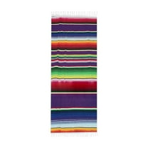 Mexican Tablecloth Serape Blanket for Mexican Party Wedding Decorations, Large Square Cotton Fringe Table Cloth Colorful Mexican Blanket Outdoor Fiesta Table Cover Picnic (Purple)