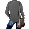 thumbnail image 4 of SMihono Lantern Sleeve Tunic T Shirt Blouse Womens Plus Size Solid Color Long Sleeve Crew Neck Keyhole Neck Solid Color Female Leisure Gray XXL, 4 of 9