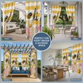 thumbnail image 5 of 1 Panel Outdoor Curtains for Patio Waterproof 54"x108" Spring Bees Daisy Weatherproof Privacy Outsides Curtains, Rustic Tulips Dots Yellow Striped Burlap Grommet Thermal Drapes for Cabana Porch, 5 of 8