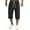 Black, variant on Men's Cotton Linen Capri Pants, Lightweight Baggy 3/4 Shorts Drawstring Elastic Waist Beach Yoga Pants with Pockets Size M-5XL Navy