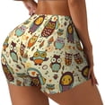 thumbnail image 1 of Balery Cute Owls Pantalones cortos de entrenamiento estampados para mujer, sin costuras, ajustados, para gimnasio, yoga, correr, deportes, ejercicio activo, fitness.-XX-Large, 1 of 8