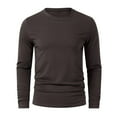 thumbnail image 3 of Men's Long Sleeve T-Shirt Solid Color Casual Basic Tee Comfortable Winter Top Breathable Soft Shirt Men's Oversized Tee Summer Tops Streetwear, 3 of 5
