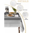 thumbnail image 2 of Gradient Grey Striped Table Cloth, Simple Farm Stripes Minimalist Waterproof Tablecloth for Square Tables, Reusable Washable Fabric Table Cover for Restaurant Kitchen Dining Tables 60"x60", 2 of 6