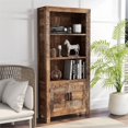 thumbnail image 6 of Furniture of America Zima 81-Inch Yellow Solid Wood Bookcase, 6 of 6