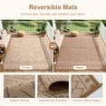 thumbnail image 4 of RUG ROBOT 6'x9' Waterproof Outdoor Rug, Reversible Plastic Straw Outside Carpet for Backyard, Patio, Moroccan Indoor Outdoor Rug for Camping, Garden, Balcony, Camping & RV, Brown, 4 of 9