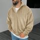 thumbnail image 1 of Blusa y camisa de manga larga con cuello alto para hombre, informal, a la moda, lisa, con cuello alto, sudadera de manga larga, blusa de poliéster para hombre, 1 of 7