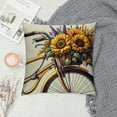thumbnail image 2 of COMIO Decorative Throw Pillow Cover Plant Sunflower - Flower Bike Pillow Cushion Case - Yellow White Square Pillow Cushion Cover, Great for Couch, Patio, Chair, Living Room Decor White, 2 of 5