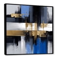 thumbnail image 2 of Designart "Elegance of Gold and Blue Paint III" Abstract Framed Wall Art - Transitional Gold Abstract Collages Bedroom Framed Canvas Wall Art, 2 of 6