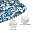 thumbnail image 3 of Goofa Ocean Waves Print Plush Throw Pillow Case, Soft Velvet with Hidden Zipper, Decorative Cushion Cover for Sofa, Bed, Car, and Home Décor-16"x24", 3 of 6