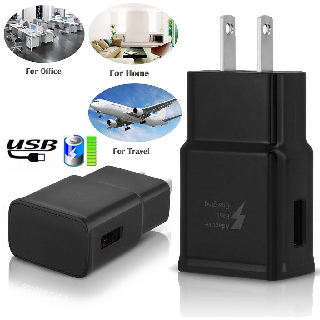 9V 2A Adaptive Fast Rapid Charging Wall Charger US Plug For Samsung Galaxy  Phones (Black) 