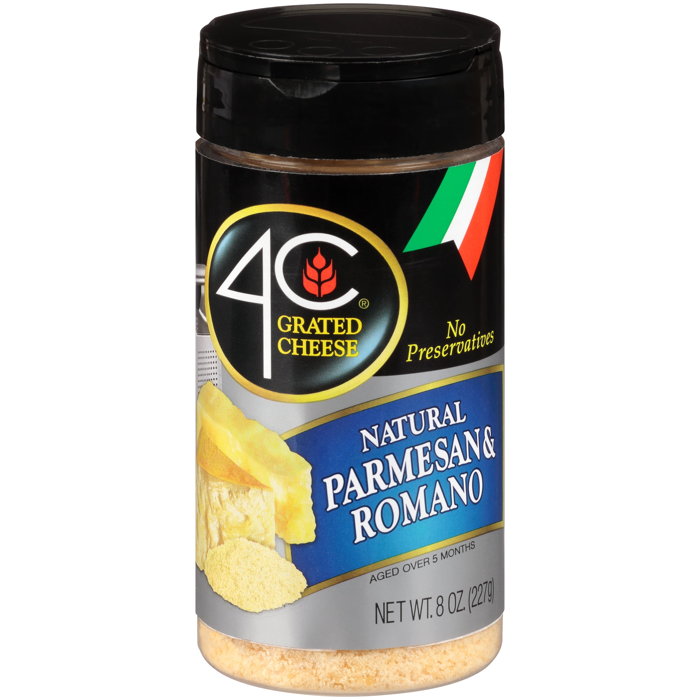 4C Natural Parmesan & Romano Grated Cheese 8 oz. Shaker by 4C Foods Corp.