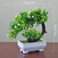 thumbnail image 3 of Billuyoard Nuevas plantas artificiales bonsái, árbol pequeño, plantas en maceta, flores falsas en maceta Decoración media luna rosa blanca, 3 of 3