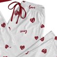 thumbnail image 4 of Erwazi Womens 3 Piece Pajama Sets Heart Print Crew Neck Three Piece Set Sleeveless Tank Top Shorts and Long Pants Cute Casual Loungewear Sleep Set, 4 of 5
