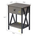 thumbnail image 3 of VECELO Nightstand, Hemp Gray, Metal MDF, 1 Drawer, 2-Tier Storage, 15.8" x 11.8" x 21.7", 22.05 lb, 3 of 9