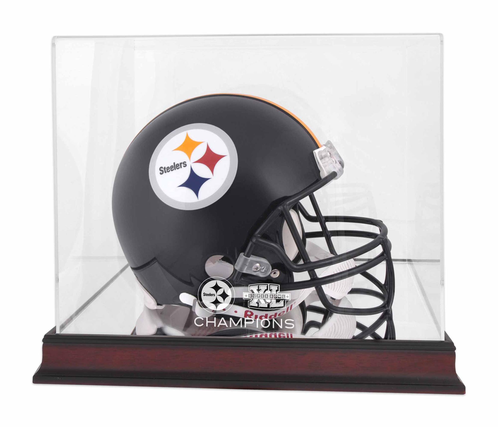 Pittsburgh Steelers Super Bowl XL Champions Mahogany Helmet Logo