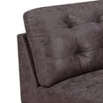 thumbnail image 2 of Contemporary Leatherette Corner Wedge with Tufted Back, Dark Brown- Saltoro Sherpi, 2 of 5