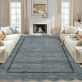 thumbnail image 2 of Hasoo Gray Wavy Border Area Rug for Dining Room Indoor Bedroom Soft Textured 6' x 9' Carpet Stain-Resistant, 2 of 7
