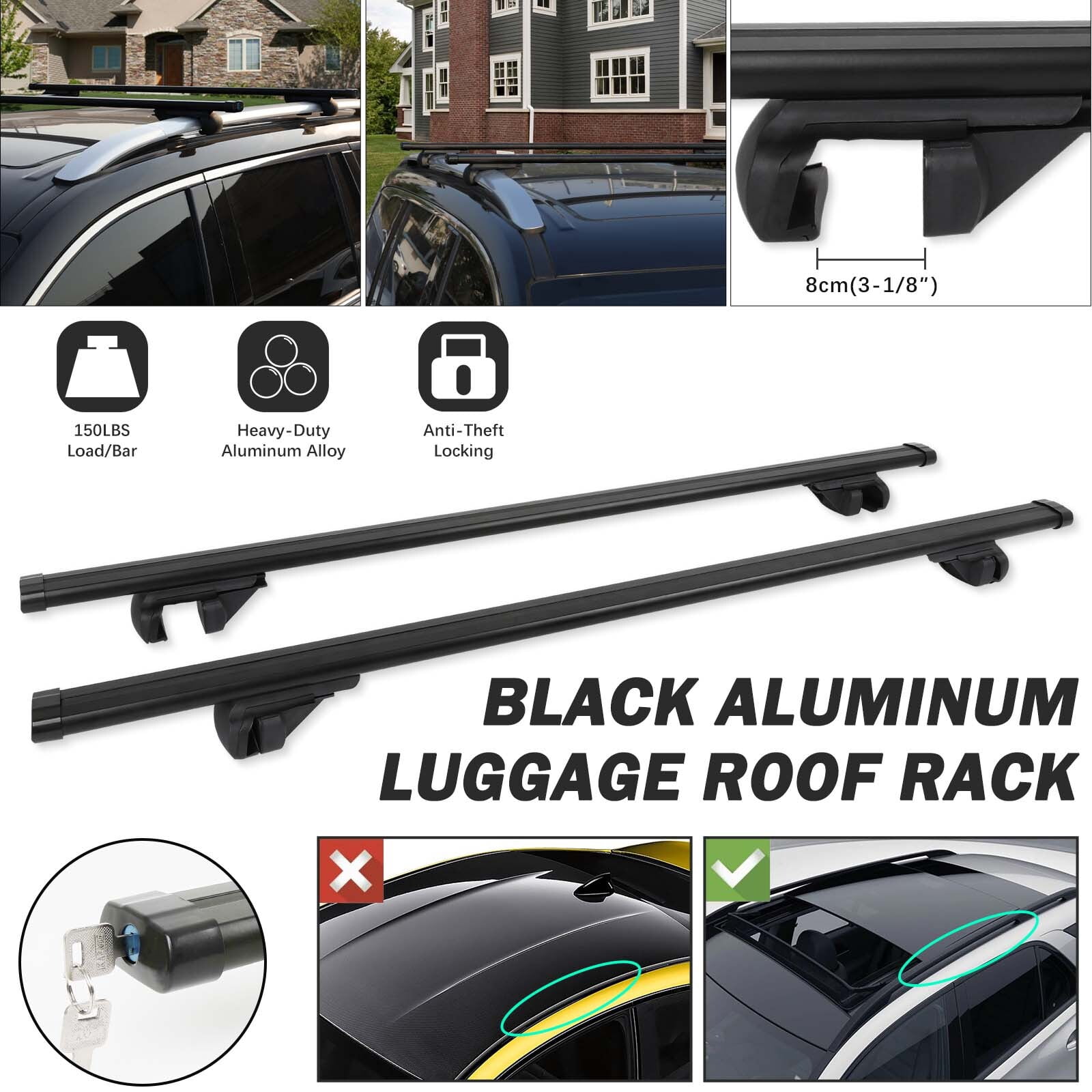 For Subaru Crosstrek XV 53" Roof Rack Cross Bars Luggage Cargo Kayak Carriers