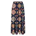 thumbnail image 4 of Maxi Skirts for Women Floral Casual Comfort A line Summer Skirts Bohemian High Waist Flowy Skirt with Pockets, 4 of 6
