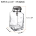 thumbnail image 2 of Botella dispensadora de vidrio Uxcell 3PCS 6Oz / 180ML, cuadrada, con tapa de metal, presionar hacia abajo, contenedor de alcohol, 2 of 6