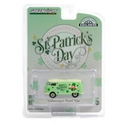 St Patricks Day 2021 Volkswagen Type 2 Panel Van, Light Green - Greenlight 30252/48 - 1/64 scale Diecast Model Toy Car