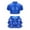 Blue, variant on TiaoBug Kids Girls Cheerleading Costume Sparkly Short Sleeve Crop Tops with Culottes for Cheer Performance Silver 12