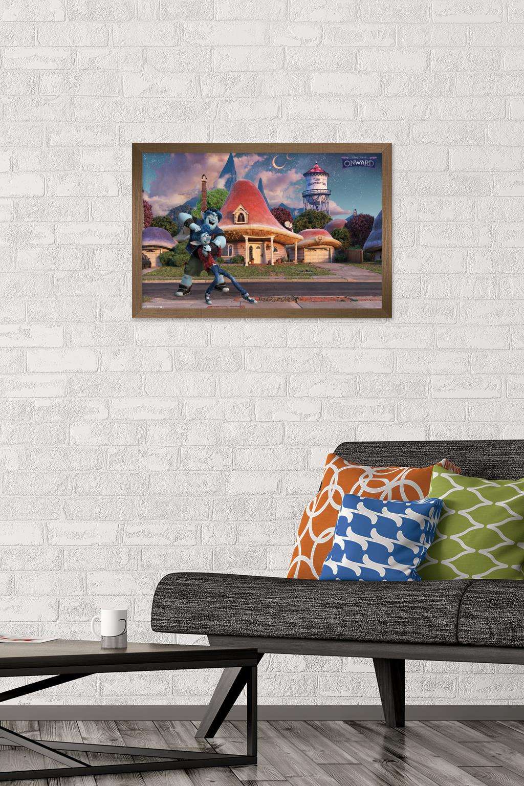 Disney Pixar Onward - Noogie Wall Poster, 14.725" x 22.375", Framed